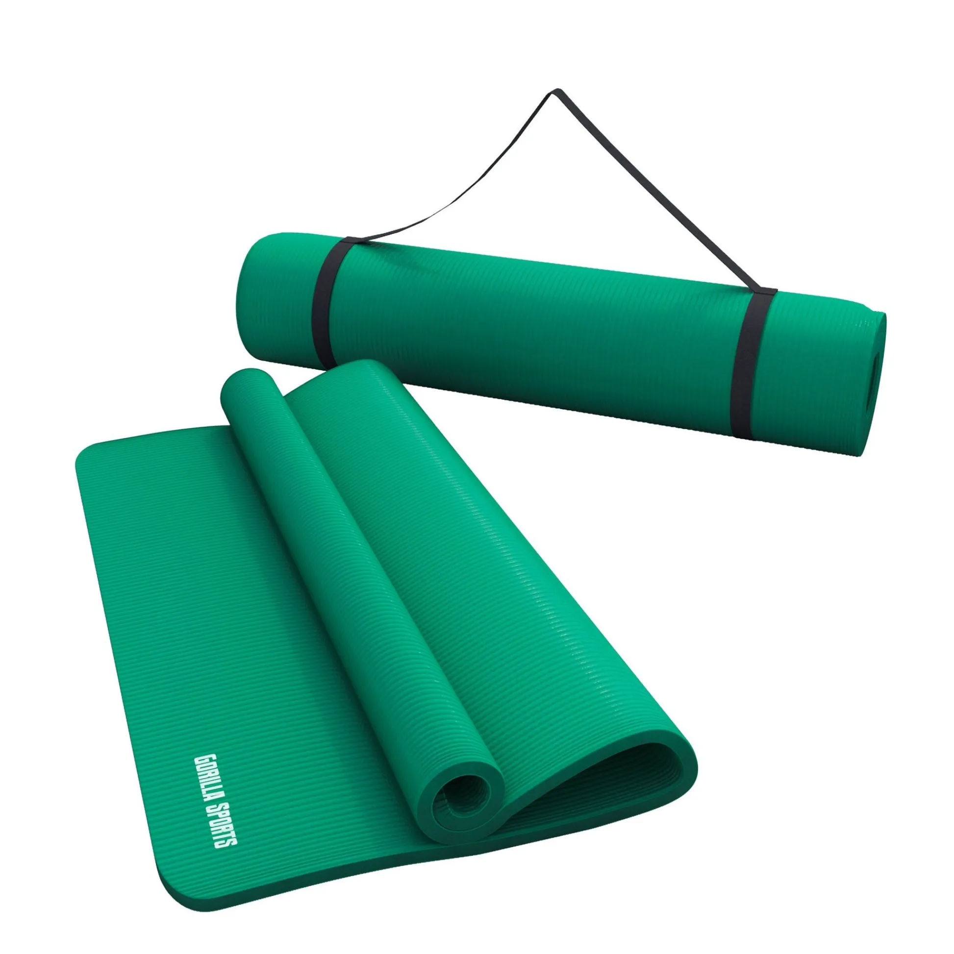 Gorilla Sports Yogamatte mit Tragegurt 190 x 60/100 x 1,5 cm Grün Hot