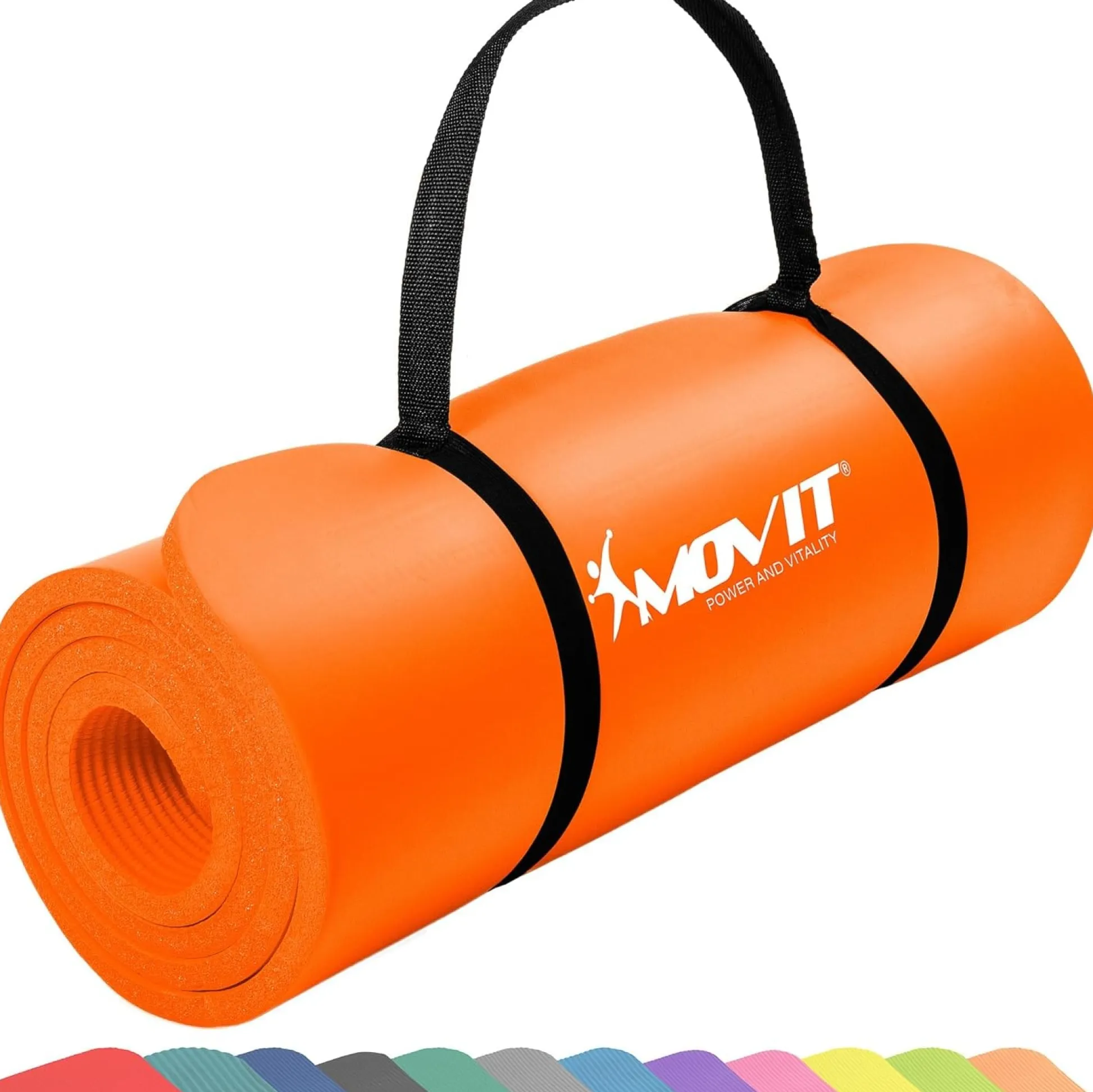 MOVIT Yogamatte 10/15 mm Dicke Orange Hot