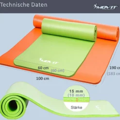 MOVIT Yogamatte 10/15 mm Dicke Grau Discount