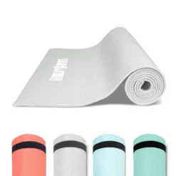Gorilla Sports Yogamatte PVC mit Tragegurt 60 cm Breite und 0,5 cm Dicke Grau Online