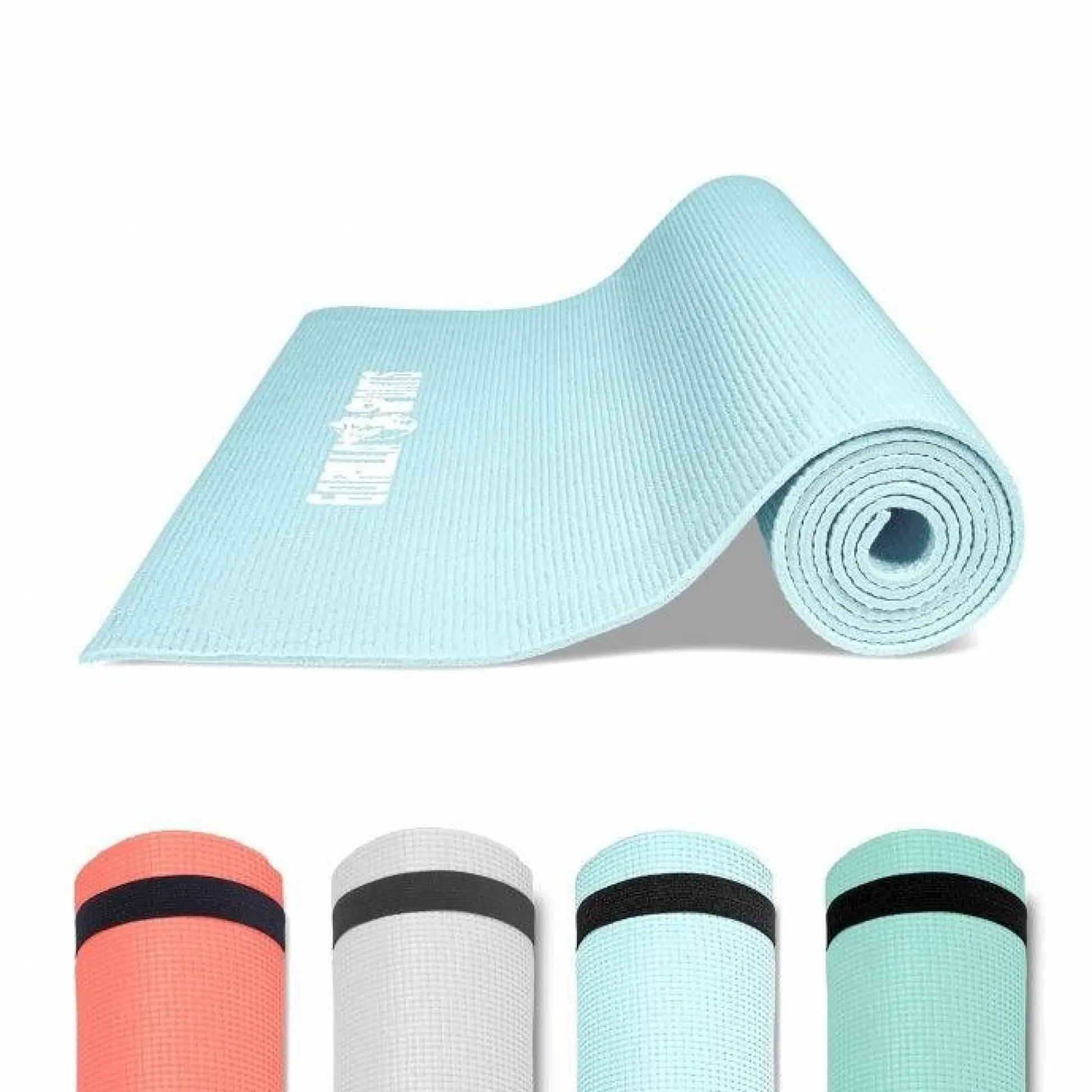 Gorilla Sports Yogamatte PVC mit Tragegurt 60 cm Breite und 0,5 cm Dicke Ice Blue Sale