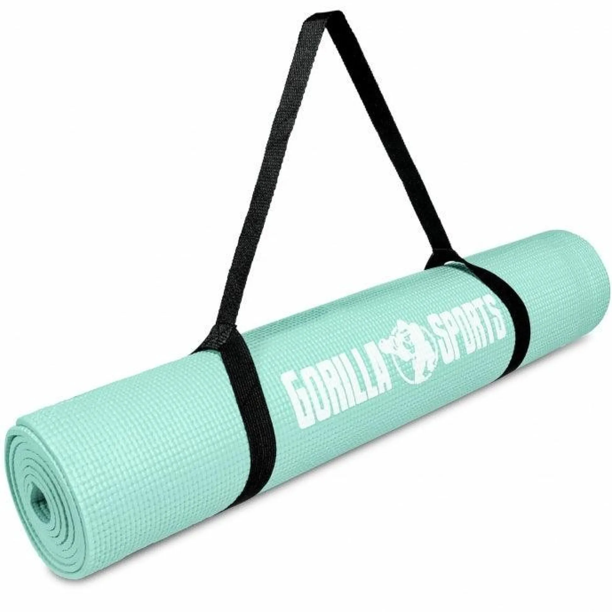 Gorilla Sports Yogamatte PVC mit Tragegurt 60 cm Breite und 0,5 cm Dicke Coral Hot