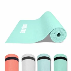 Gorilla Sports Yogamatte PVC mit Tragegurt 60 cm Breite und 0,5 cm Dicke Hellblau Outlet