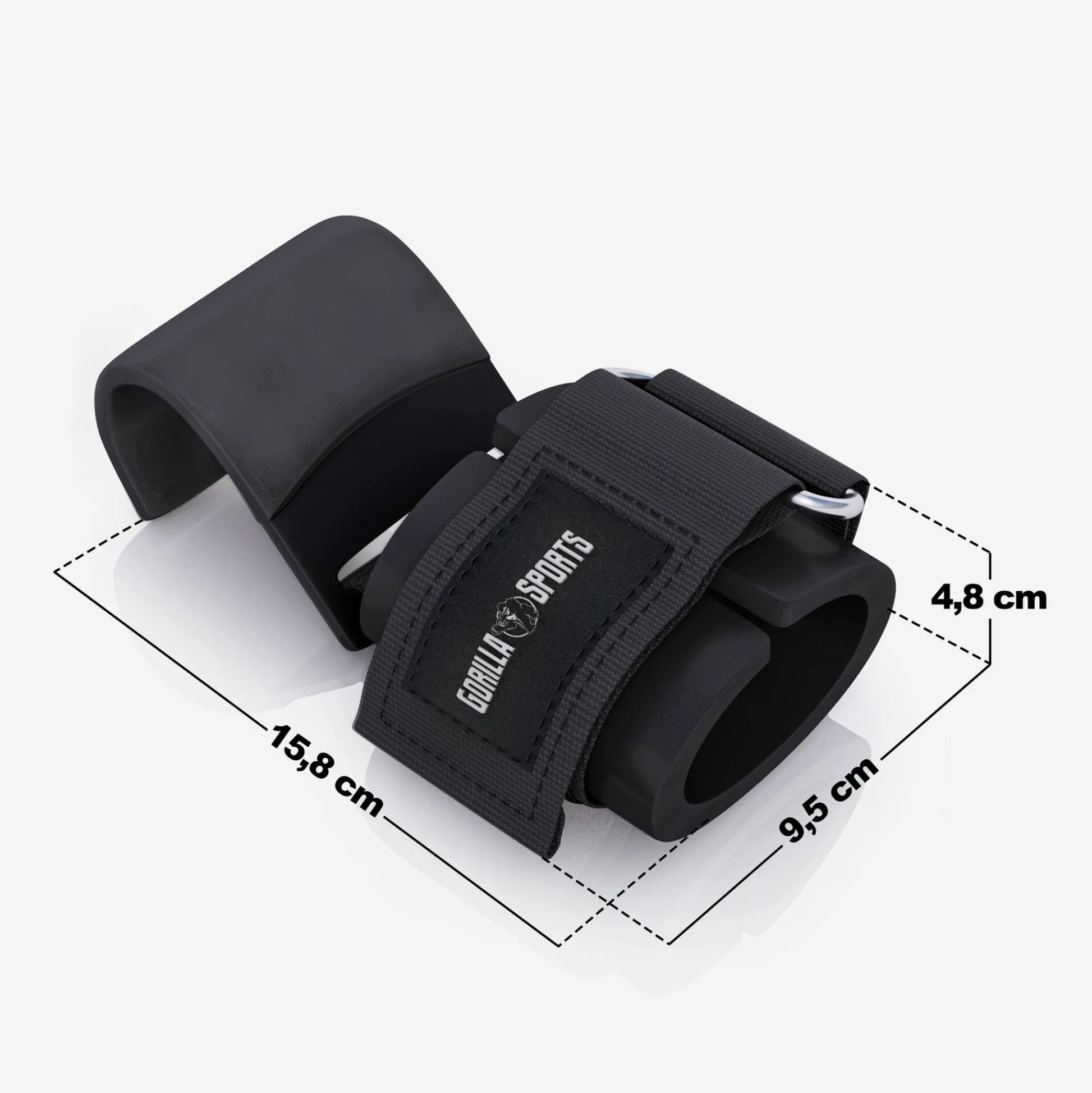 Gorilla Sports Zughilfen 2er Set mit Haken Schwarz / Silber Online