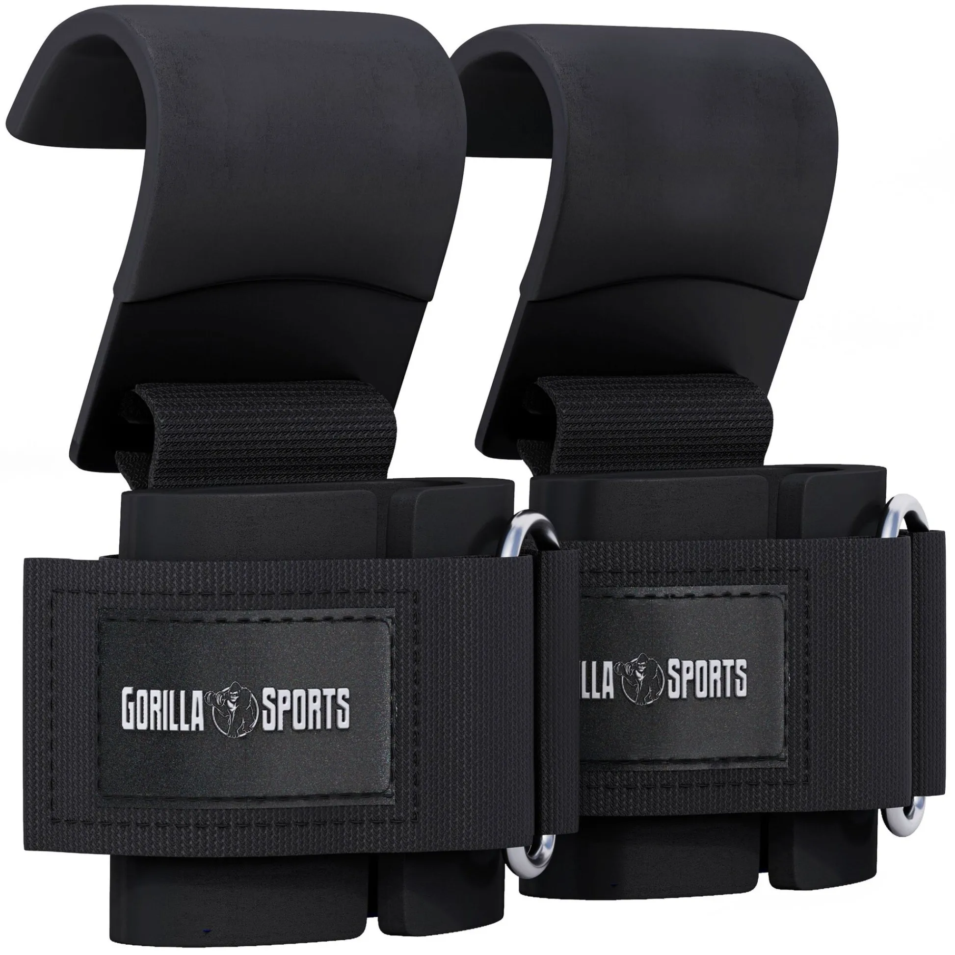 Gorilla Sports Zughilfen 2er Set mit Haken Schwarz / Silber Online